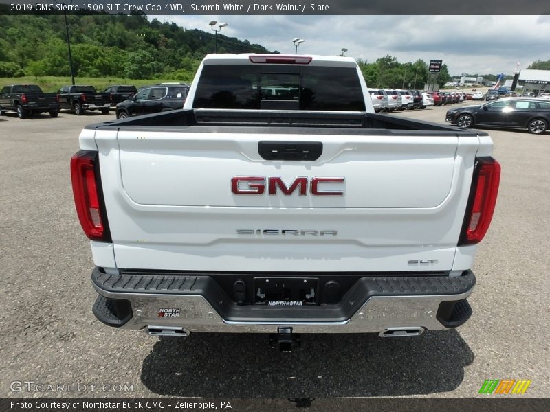 Summit White / Dark Walnut/­Slate 2019 GMC Sierra 1500 SLT Crew Cab 4WD