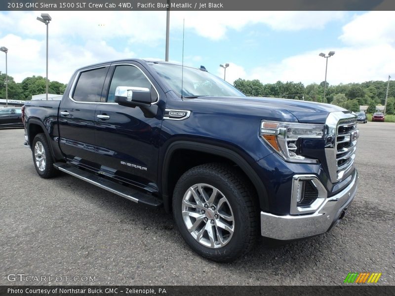 Pacific Blue Metallic / Jet Black 2019 GMC Sierra 1500 SLT Crew Cab 4WD