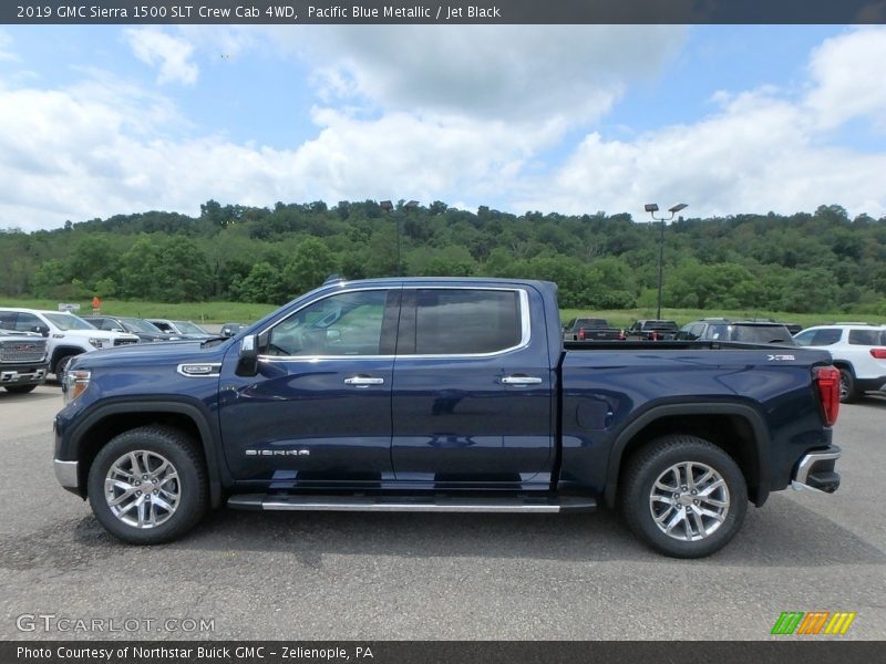 Pacific Blue Metallic / Jet Black 2019 GMC Sierra 1500 SLT Crew Cab 4WD