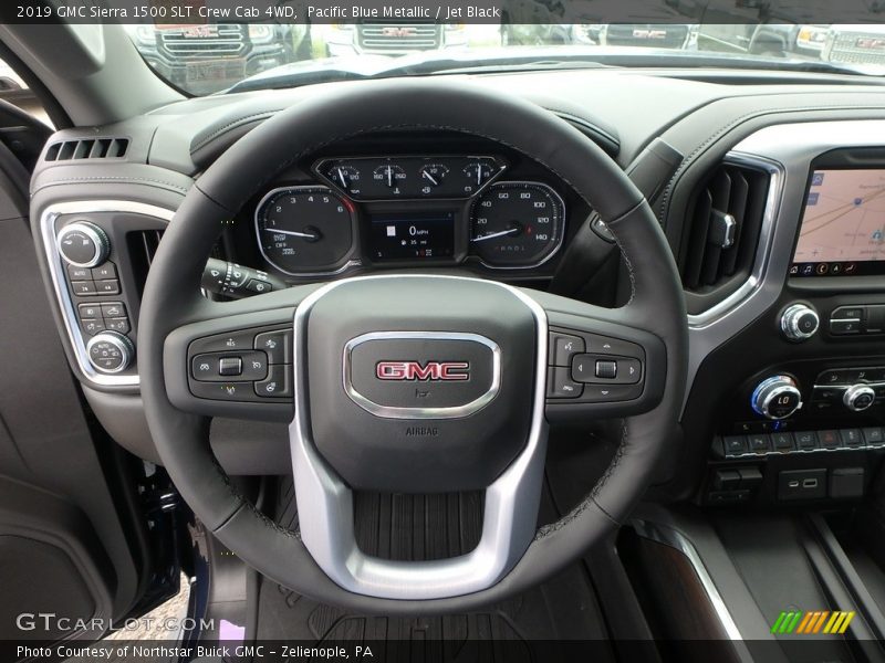 Pacific Blue Metallic / Jet Black 2019 GMC Sierra 1500 SLT Crew Cab 4WD