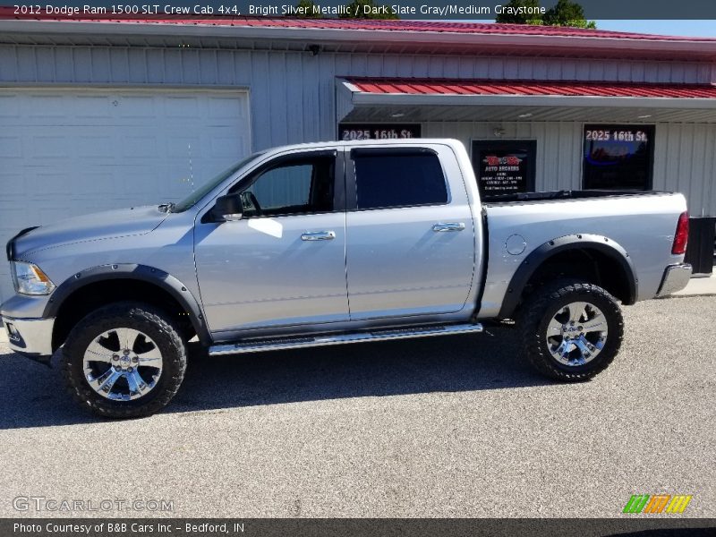 Bright Silver Metallic / Dark Slate Gray/Medium Graystone 2012 Dodge Ram 1500 SLT Crew Cab 4x4