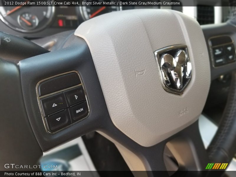 Bright Silver Metallic / Dark Slate Gray/Medium Graystone 2012 Dodge Ram 1500 SLT Crew Cab 4x4