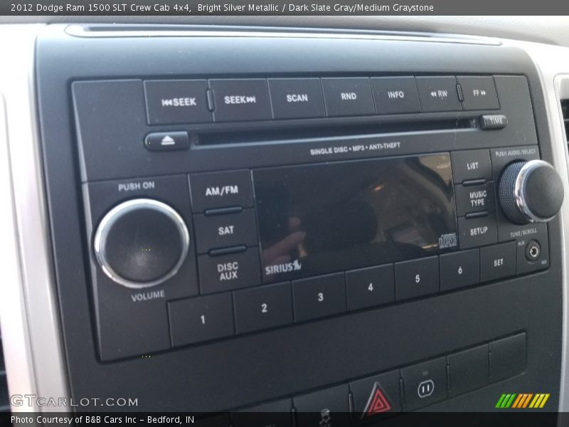 Bright Silver Metallic / Dark Slate Gray/Medium Graystone 2012 Dodge Ram 1500 SLT Crew Cab 4x4