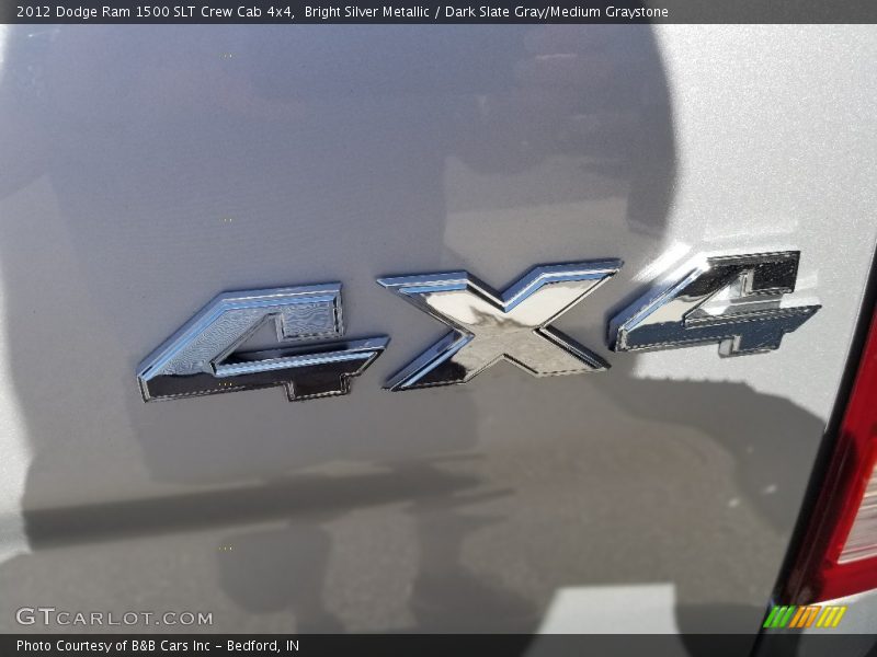 Bright Silver Metallic / Dark Slate Gray/Medium Graystone 2012 Dodge Ram 1500 SLT Crew Cab 4x4
