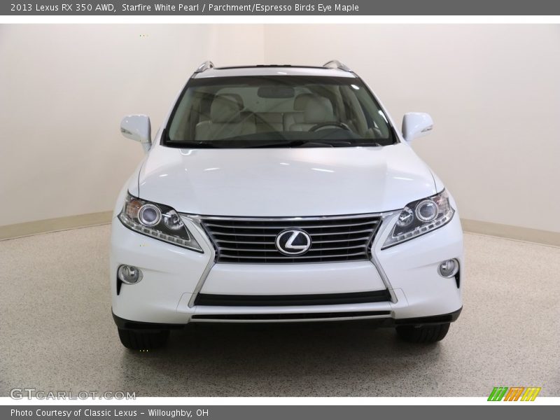 Starfire White Pearl / Parchment/Espresso Birds Eye Maple 2013 Lexus RX 350 AWD