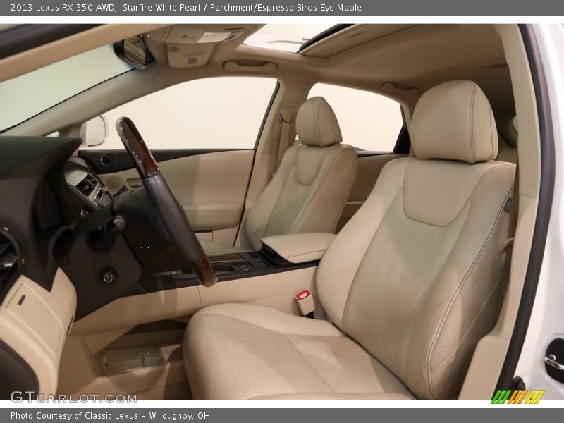 Starfire White Pearl / Parchment/Espresso Birds Eye Maple 2013 Lexus RX 350 AWD