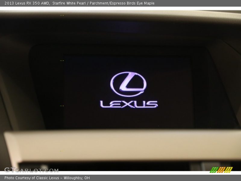 Starfire White Pearl / Parchment/Espresso Birds Eye Maple 2013 Lexus RX 350 AWD