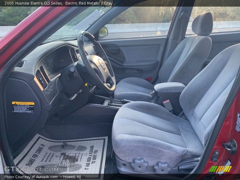 Electric Red Metallic / Gray 2005 Hyundai Elantra GLS Sedan