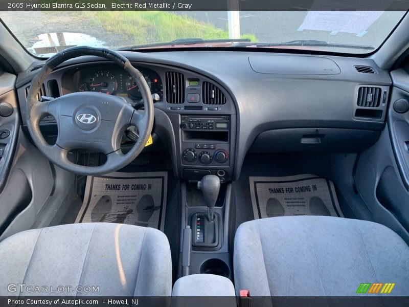 Electric Red Metallic / Gray 2005 Hyundai Elantra GLS Sedan