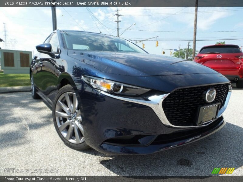 Deep Crystal Blue Mica / Black 2019 Mazda MAZDA3 Preferred Sedan