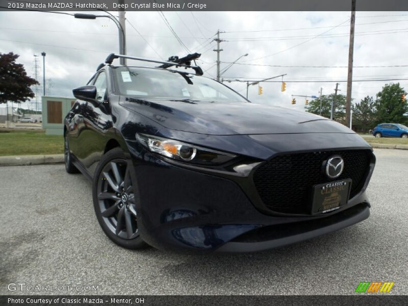 Deep Crystal Blue Mica / Greige 2019 Mazda MAZDA3 Hatchback