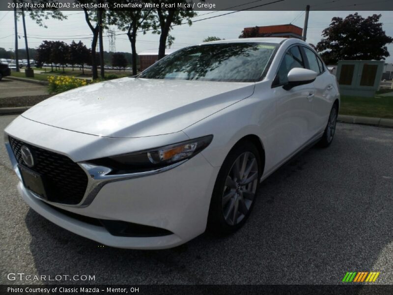 Snowflake White Pearl Mica / Greige 2019 Mazda MAZDA3 Select Sedan
