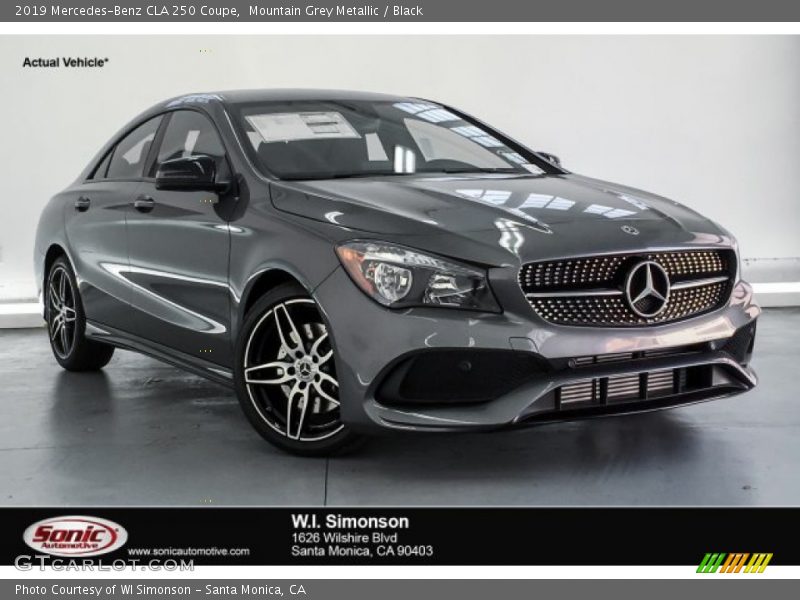 Mountain Grey Metallic / Black 2019 Mercedes-Benz CLA 250 Coupe