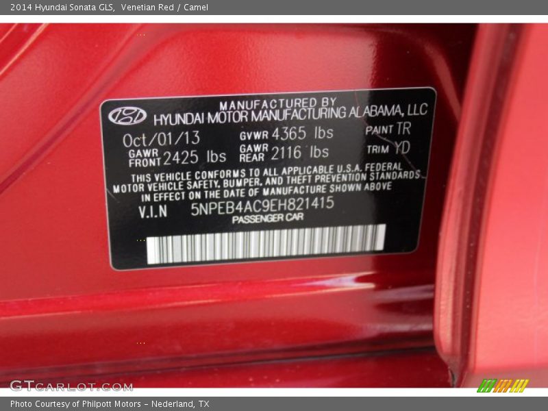 Venetian Red / Camel 2014 Hyundai Sonata GLS