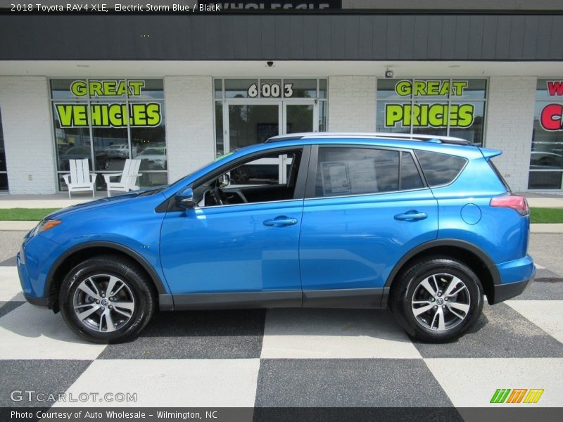 Electric Storm Blue / Black 2018 Toyota RAV4 XLE