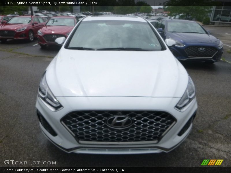 Quartz White Pearl / Black 2019 Hyundai Sonata Sport