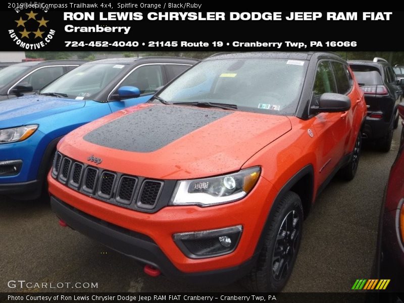 Spitfire Orange / Black/Ruby 2019 Jeep Compass Trailhawk 4x4