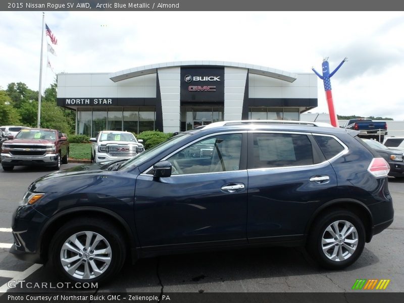 Arctic Blue Metallic / Almond 2015 Nissan Rogue SV AWD