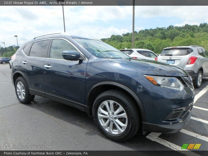 Arctic Blue Metallic / Almond 2015 Nissan Rogue SV AWD