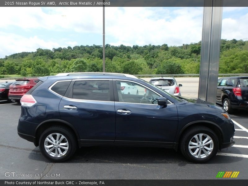 Arctic Blue Metallic / Almond 2015 Nissan Rogue SV AWD