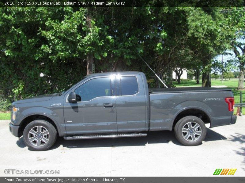 Lithium Gray / Medium Earth Gray 2016 Ford F150 XLT SuperCab