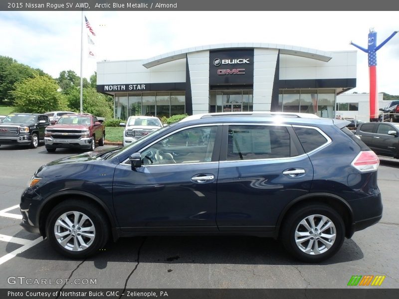 Arctic Blue Metallic / Almond 2015 Nissan Rogue SV AWD