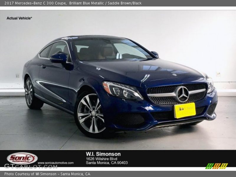 Brilliant Blue Metallic / Saddle Brown/Black 2017 Mercedes-Benz C 300 Coupe