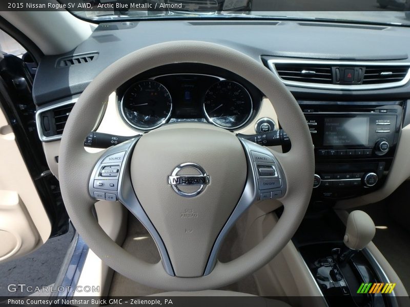 Arctic Blue Metallic / Almond 2015 Nissan Rogue SV AWD