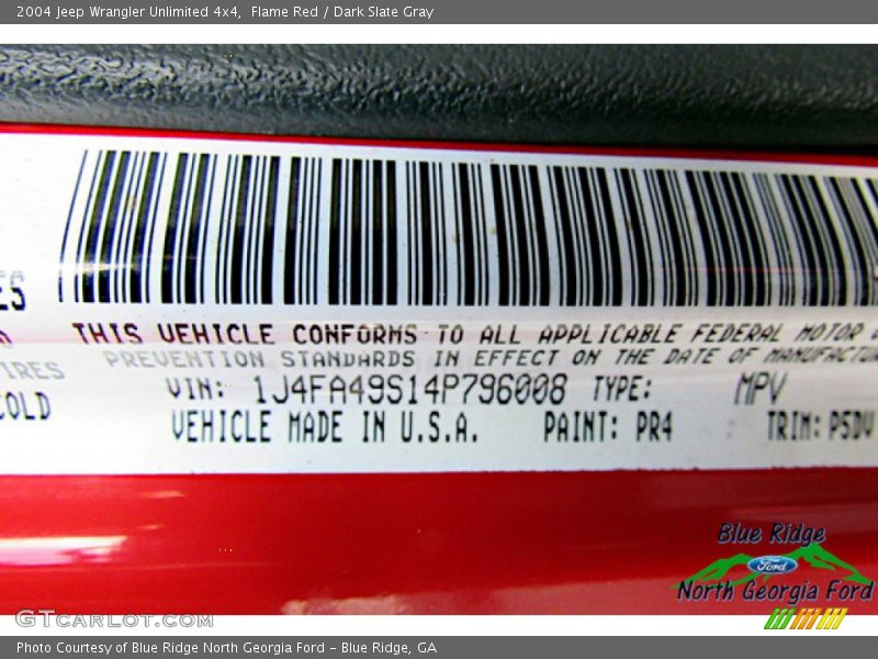 Flame Red / Dark Slate Gray 2004 Jeep Wrangler Unlimited 4x4