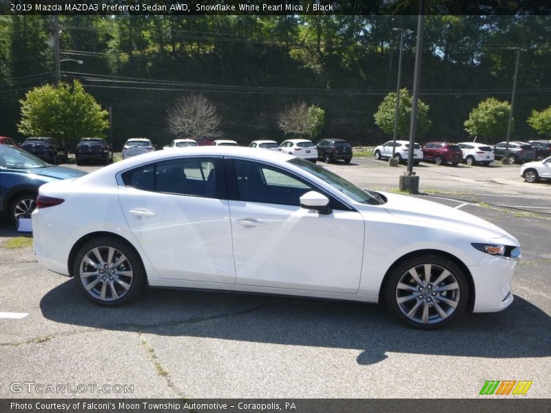 Snowflake White Pearl Mica / Black 2019 Mazda MAZDA3 Preferred Sedan AWD