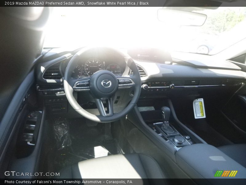 Snowflake White Pearl Mica / Black 2019 Mazda MAZDA3 Preferred Sedan AWD