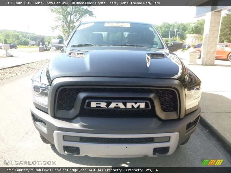 Brilliant Black Crystal Pearl / Rebel Theme Red/Black 2016 Ram 1500 Rebel Crew Cab 4x4