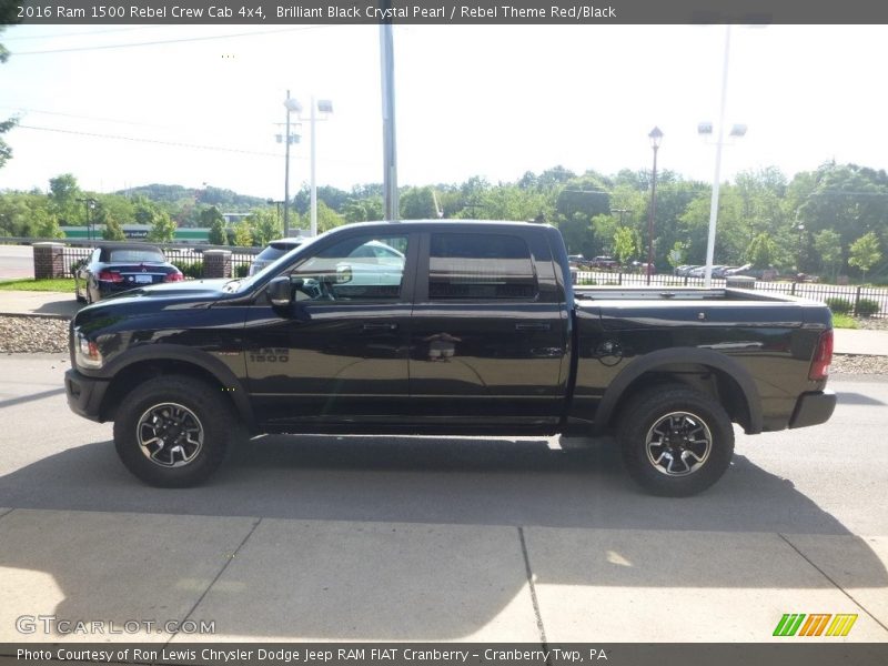 Brilliant Black Crystal Pearl / Rebel Theme Red/Black 2016 Ram 1500 Rebel Crew Cab 4x4
