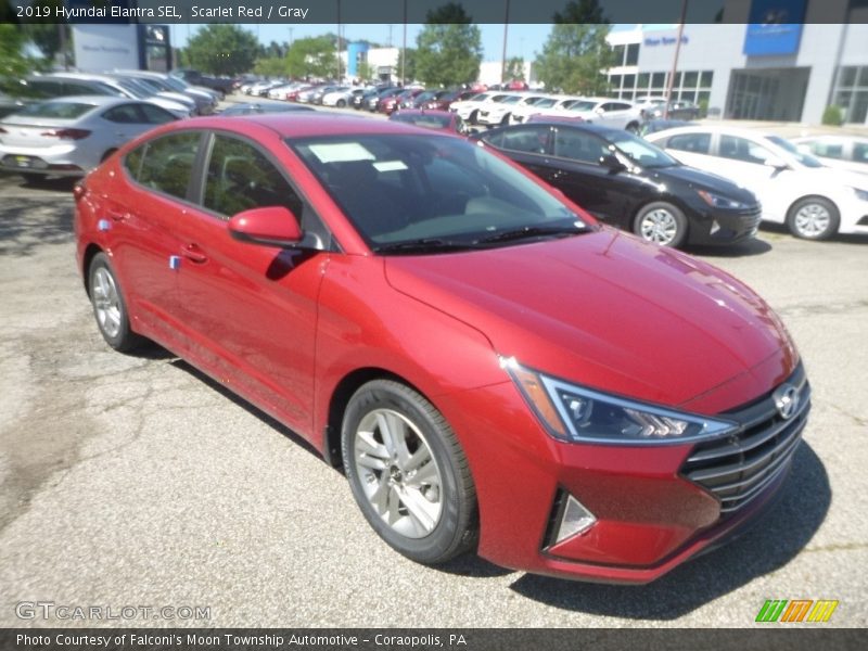 Scarlet Red / Gray 2019 Hyundai Elantra SEL