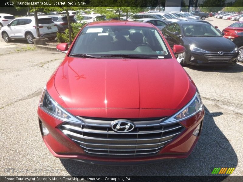 Scarlet Red / Gray 2019 Hyundai Elantra SEL