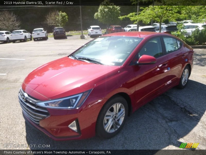 Scarlet Red / Gray 2019 Hyundai Elantra SEL