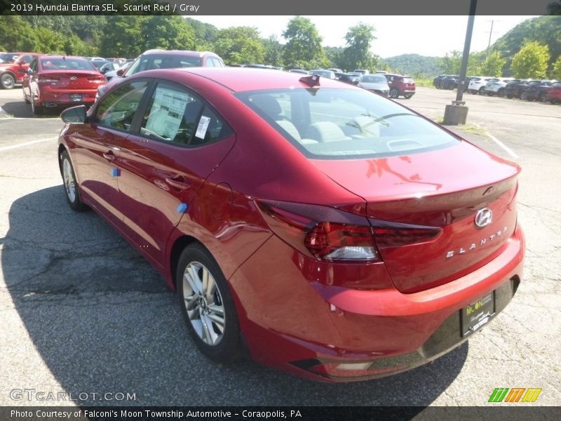 Scarlet Red / Gray 2019 Hyundai Elantra SEL