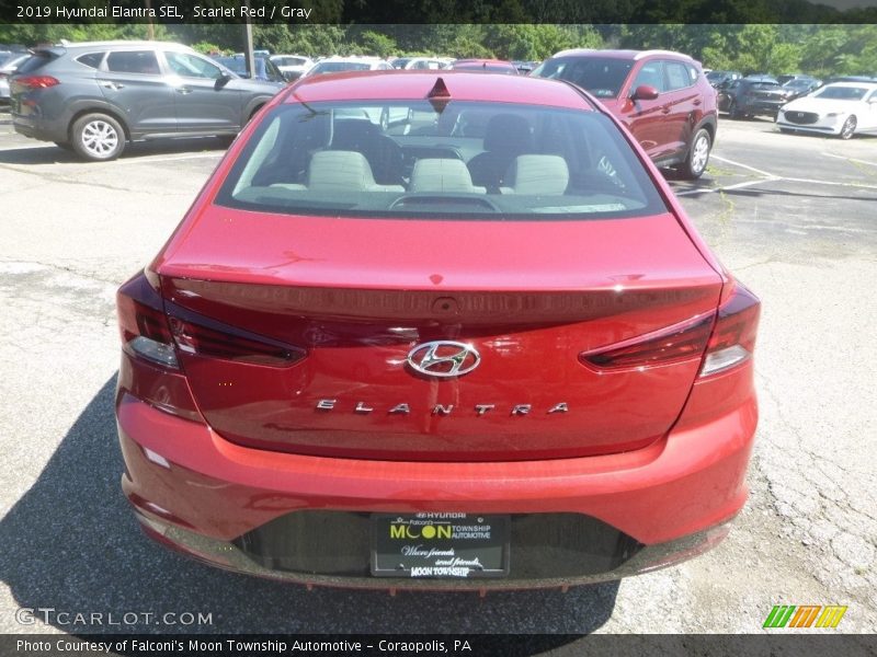 Scarlet Red / Gray 2019 Hyundai Elantra SEL