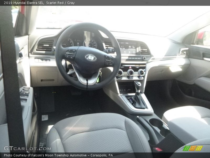 Scarlet Red / Gray 2019 Hyundai Elantra SEL