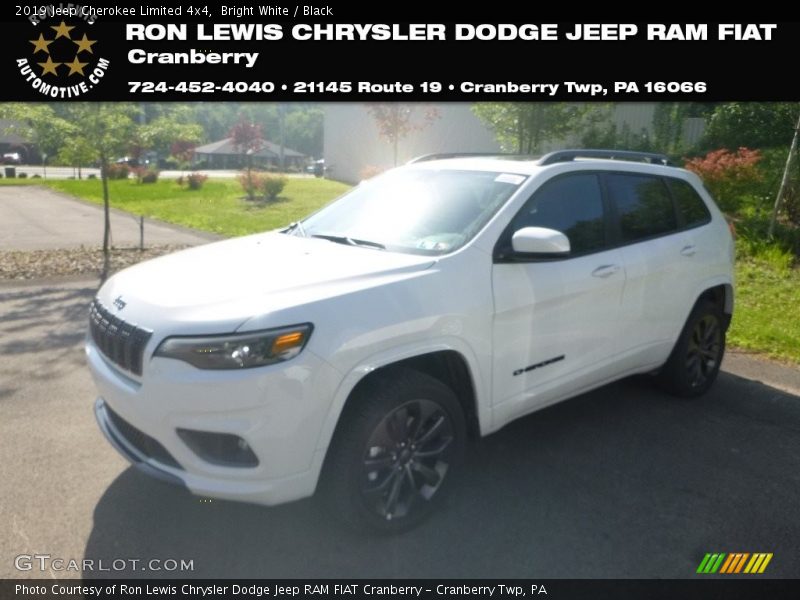 Bright White / Black 2019 Jeep Cherokee Limited 4x4