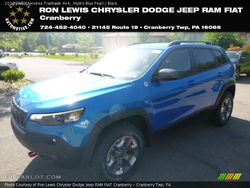 Hydro Blue Pearl / Black 2019 Jeep Cherokee Trailhawk 4x4