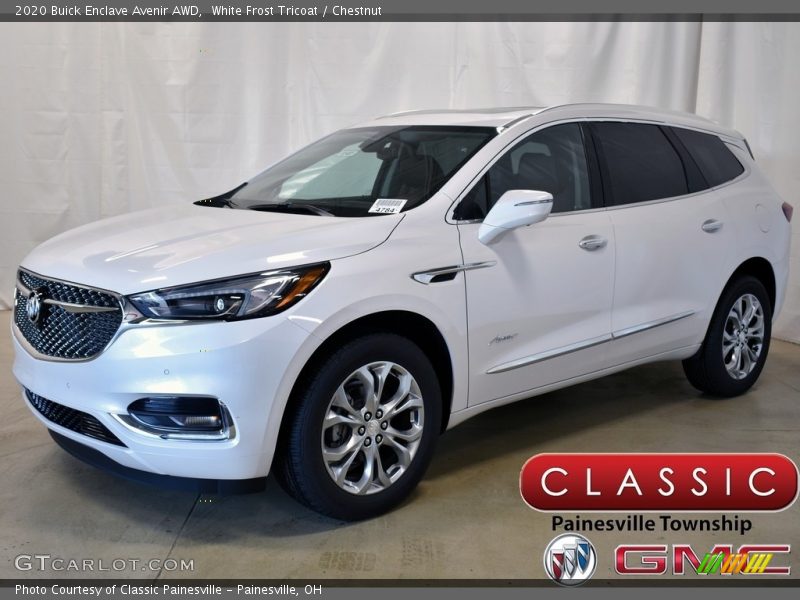 White Frost Tricoat / Chestnut 2020 Buick Enclave Avenir AWD