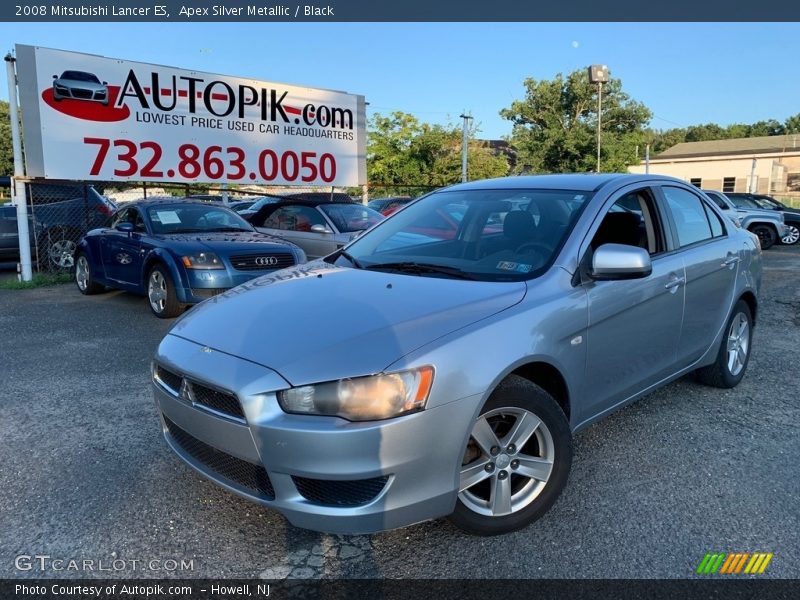 Apex Silver Metallic / Black 2008 Mitsubishi Lancer ES