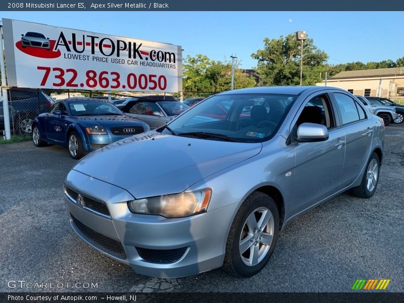 Apex Silver Metallic / Black 2008 Mitsubishi Lancer ES