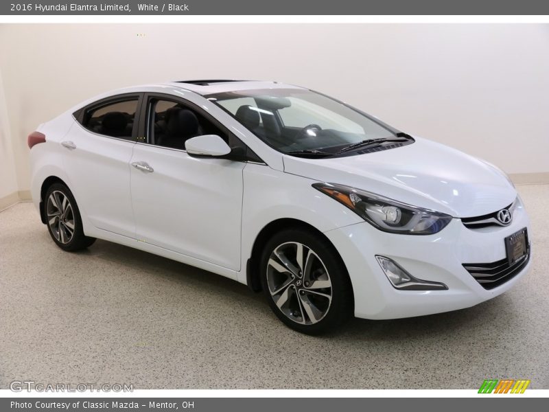 White / Black 2016 Hyundai Elantra Limited