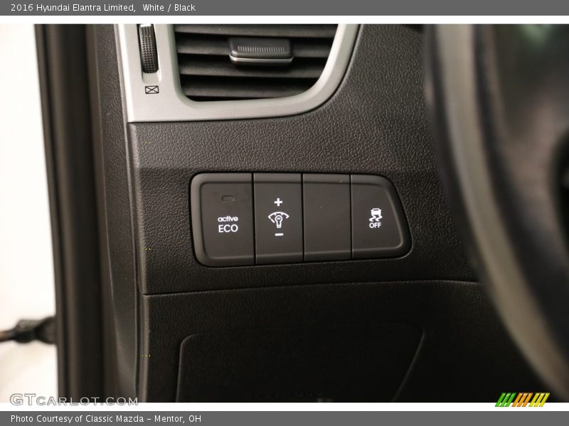 White / Black 2016 Hyundai Elantra Limited