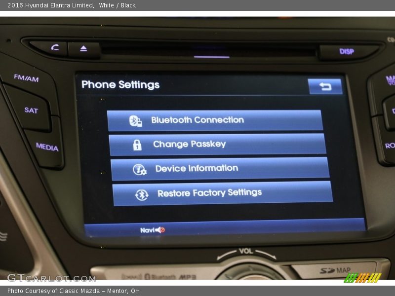 White / Black 2016 Hyundai Elantra Limited