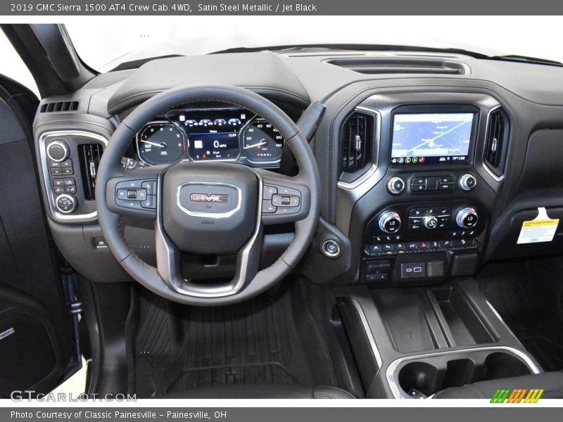 Satin Steel Metallic / Jet Black 2019 GMC Sierra 1500 AT4 Crew Cab 4WD