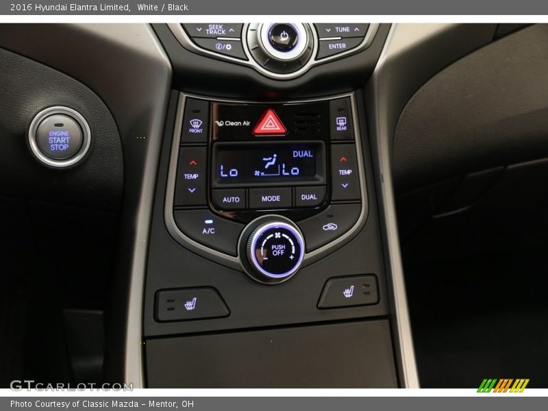 White / Black 2016 Hyundai Elantra Limited