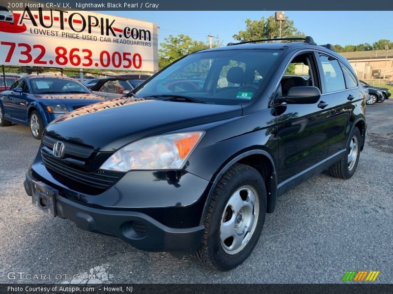 Nighthawk Black Pearl / Gray 2008 Honda CR-V LX